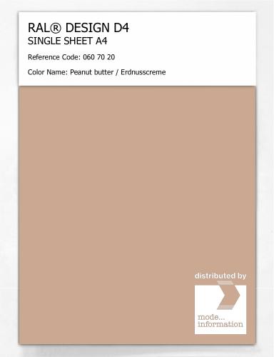 Artikelbild des Artikels “RAL® DESIGN D4 SINGLE SHEET A4 060 70 20 Peanut butter / Erdnusscreme “