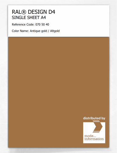 Artikelbild des Artikels “RAL® DESIGN D4 SINGLE SHEET A4 070 50 40 Antique gold / Altgold “