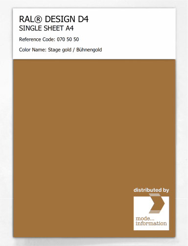 Artikelbild des Artikels “RAL® DESIGN D4 SINGLE SHEET A4 070 50 50 Stage gold / Bühnengold “