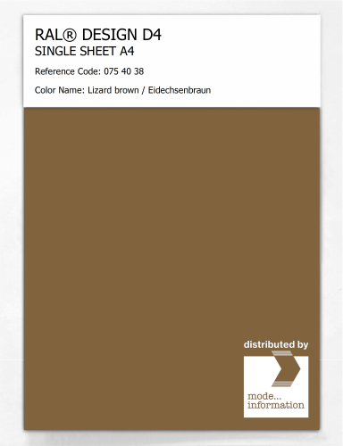 Artikelbild des Artikels “RAL® DESIGN D4 SINGLE SHEET A4 075 40 38 Lizard brown / Eidechsenbraun “
