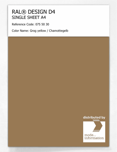 Product image of the product “RAL® DESIGN D4 SINGLE SHEET A4 075 50 30 Grog yellow / Chamottegelb ”