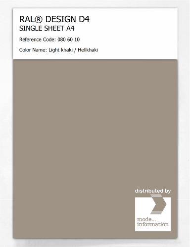 Product image of the product “RAL® DESIGN D4 SINGLE SHEET A4 080 60 10 Light khaki / Hellkhaki ”