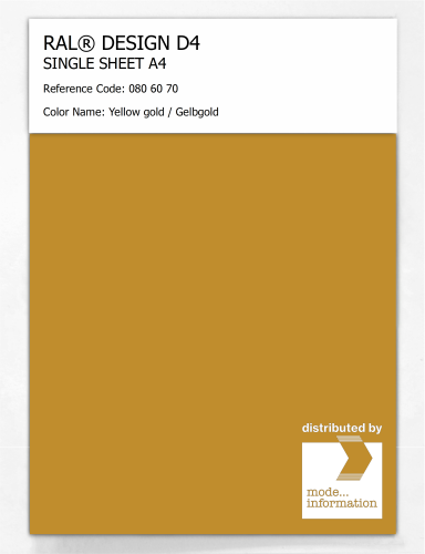 Artikelbild des Artikels “RAL® DESIGN D4 SINGLE SHEET A4 080 60 70 Yellow gold / Gelbgold “