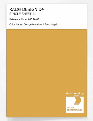 Artikelbild des Artikels “RAL® DESIGN D4 SINGLE SHEET A4 080 70 60 Courgette yellow / Zucchinigelb “