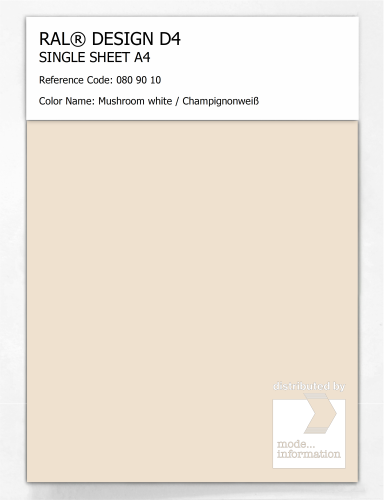 Artikelbild des Artikels “RAL® DESIGN D4 SINGLE SHEET A4 080 90 10 Mushroom white / Champignonweiß “