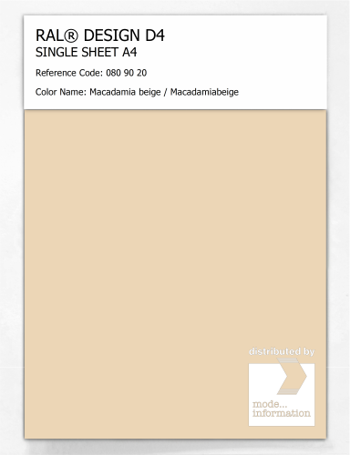 Artikelbild des Artikels “RAL® DESIGN D4 SINGLE SHEET A4 080 90 20 Macadamia beige / Macadamiabeige “