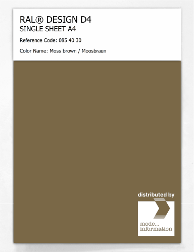 Artikelbild des Artikels “RAL® DESIGN D4 SINGLE SHEET A4 085 40 30 Moss brown / Moosbraun “