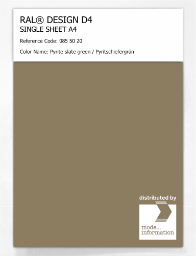 Artikelbild des Artikels “RAL® DESIGN D4 SINGLE SHEET A4 085 50 20 Pyrite slate green / Pyritschiefergrün “