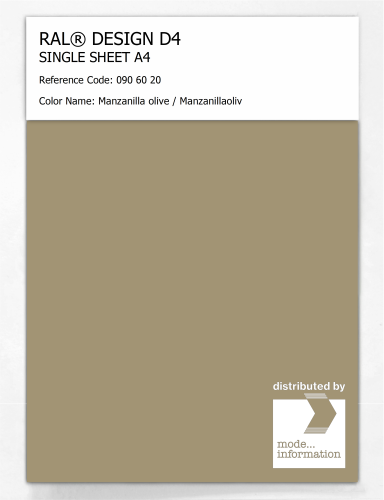Artikelbild des Artikels “RAL® DESIGN D4 SINGLE SHEET A4 090 60 20 Manzanilla olive / Manzanillaoliv “