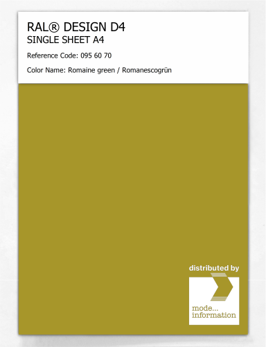 Artikelbild des Artikels “RAL® DESIGN D4 SINGLE SHEET A4 095 60 70 Romaine green / Romanescogrün “