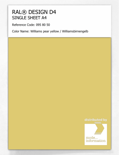 Artikelbild des Artikels “RAL® DESIGN D4 SINGLE SHEET A4 095 80 50 Williams pear yellow / Williamsbirnengelb “