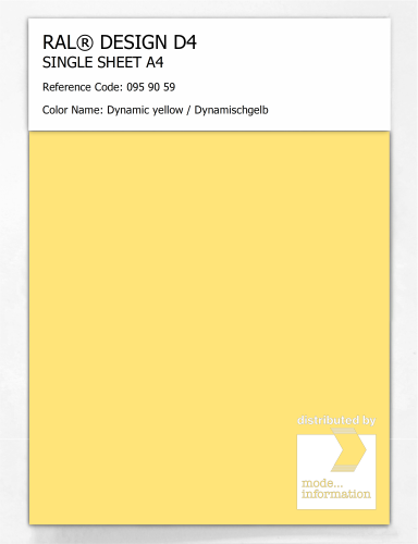 Artikelbild des Artikels “RAL® DESIGN D4 SINGLE SHEET A4 095 90 59 Dynamic yellow / Dynamischgelb “