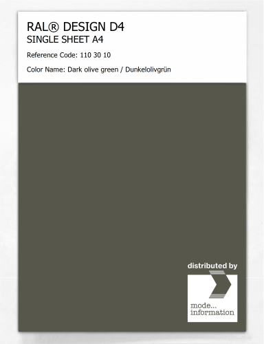 Artikelbild des Artikels “RAL® DESIGN D4 SINGLE SHEET A4 110 30 10 Dark olive green / Dunkelolivgrün “
