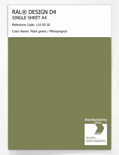 Product image of the product “RAL® DESIGN D4 SINGLE SHEET A4 110 50 30 Plant green / Pflanzengrün ”
