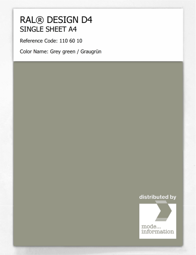 Product image of the product “RAL® DESIGN D4 SINGLE SHEET A4 110 60 10 Grey green / Graugrün ”