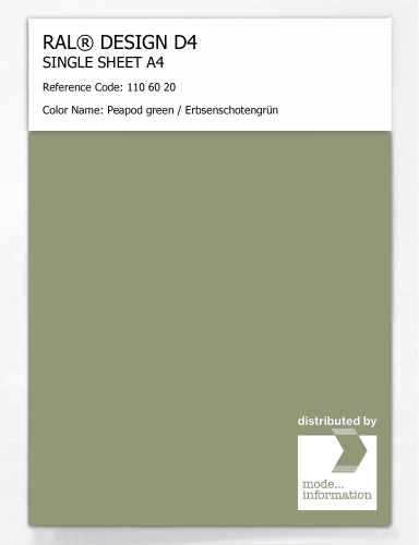 Product image of the product “RAL® DESIGN D4 SINGLE SHEET A4 110 60 20 Peapod green / Erbsenschotengrün ”