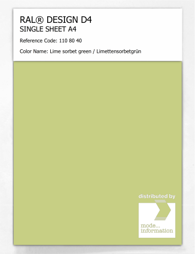 Artikelbild des Artikels “RAL® DESIGN D4 SINGLE SHEET A4 110 80 40 Lime sorbet green / Limettensorbetgrün “