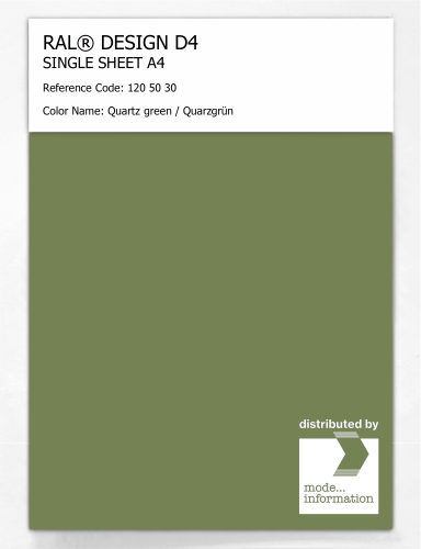 Artikelbild des Artikels “RAL® DESIGN D4 SINGLE SHEET A4 120 50 30 Quartz green / Quarzgrün “