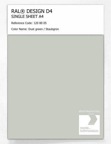 Artikelbild des Artikels “RAL® DESIGN D4 SINGLE SHEET A4 120 80 05 Dust green / Staubgrün “