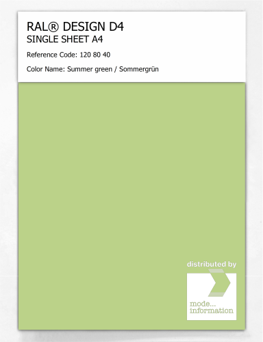 Product image of the product “RAL® DESIGN D4 SINGLE SHEET A4 120 80 40 Summer green / Sommergrün ”