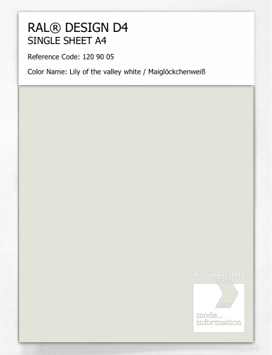 Product image of the product “RAL® DESIGN D4 SINGLE SHEET A4 120 90 05 Lily of the valley white / Maiglöckchenweiß ”