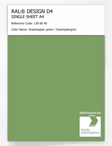 Artikelbild des Artikels “RAL® DESIGN D4 SINGLE SHEET A4 130 60 40 Grasshopper green / Grashüpfergrün “