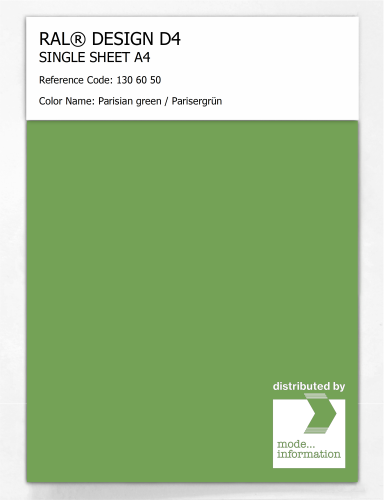 Artikelbild des Artikels “RAL® DESIGN D4 SINGLE SHEET A4 130 60 50 Parisian green / Parisergrün “