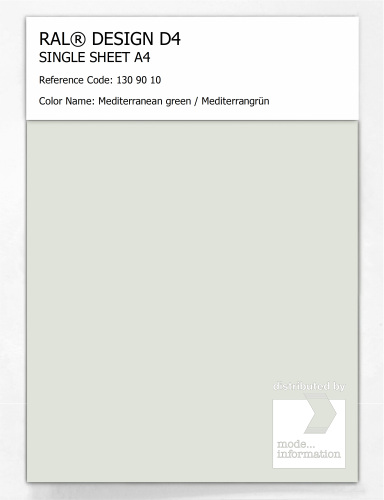 Artikelbild des Artikels “RAL® DESIGN D4 SINGLE SHEET A4 130 90 10 Mediterranean green / Mediterrangrün “
