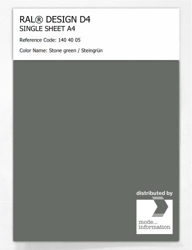 Product image of the product “RAL® DESIGN D4 SINGLE SHEET A4 140 40 05 Stone green / Steingrün ”