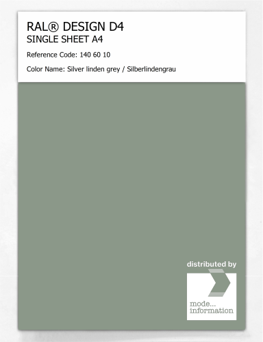 Artikelbild des Artikels “RAL® DESIGN D4 SINGLE SHEET A4 140 60 10 Silver linden grey / Silberlindengrau “