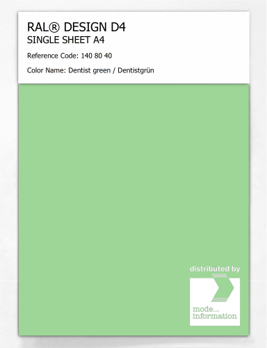 Artikelbild des Artikels “RAL® DESIGN D4 SINGLE SHEET A4 140 80 40 Dentist green / Dentistgrün “