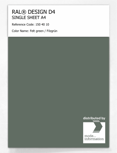 Artikelbild des Artikels “RAL® DESIGN D4 SINGLE SHEET A4 150 40 10 Felt green / Filzgrün “