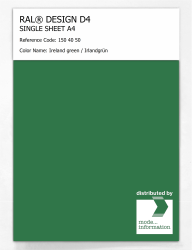 Artikelbild des Artikels “RAL® DESIGN D4 SINGLE SHEET A4 150 40 50 Ireland green / Irlandgrün “