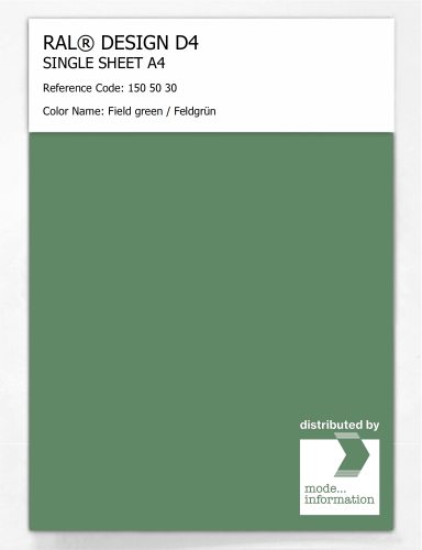 Artikelbild des Artikels “RAL® DESIGN D4 SINGLE SHEET A4 150 50 30 Field green / Feldgrün “