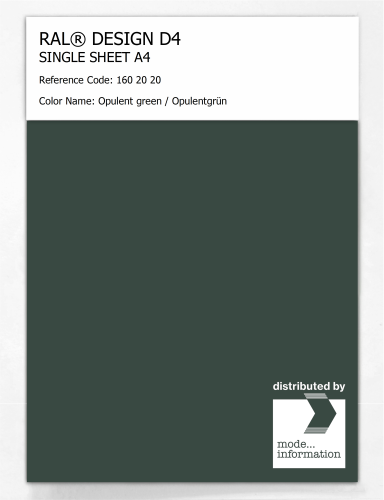 Artikelbild des Artikels “RAL® DESIGN D4 SINGLE SHEET A4 160 20 20 Opulent green / Opulentgrün “