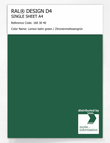 Artikelbild des Artikels “RAL® DESIGN D4 SINGLE SHEET A4 160 30 40 Lemon balm green / Zitronenmelissengrün “