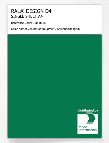 Artikelbild des Artikels “RAL® DESIGN D4 SINGLE SHEET A4 160 40 55 Column of oak green / Säuleneichengrün “