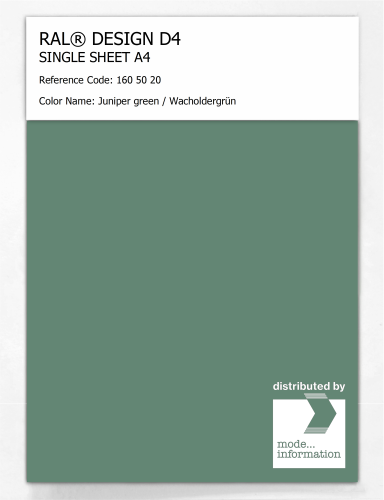 Product image of the product “RAL® DESIGN D4 SINGLE SHEET A4 160 50 20 Juniper green / Wacholdergrün ”