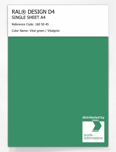 Product image of the product “RAL® DESIGN D4 SINGLE SHEET A4 160 50 45 Vital green / Vitalgrün ”