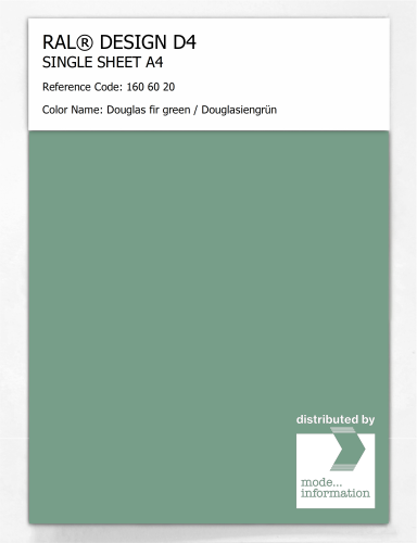 Product image of the product “RAL® DESIGN D4 SINGLE SHEET A4 160 60 20 Douglas fir green / Douglasiengrün ”