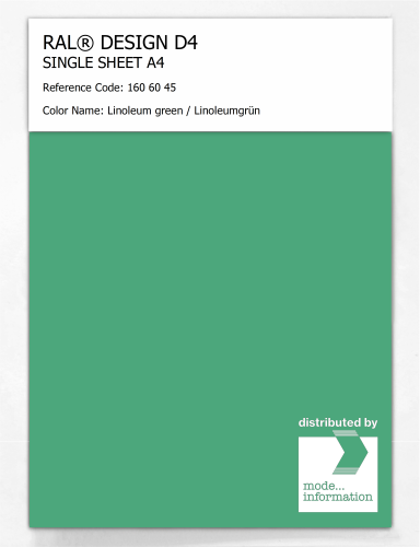 Artikelbild des Artikels “RAL® DESIGN D4 SINGLE SHEET A4 160 60 45 Linoleum green / Linoleumgrün “