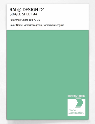 Artikelbild des Artikels “RAL® DESIGN D4 SINGLE SHEET A4 160 70 35 American green / Amerikanischgrün “