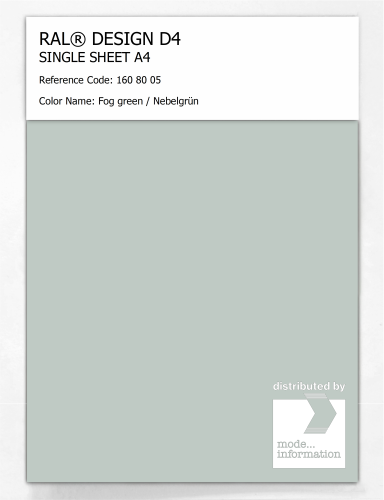 Artikelbild des Artikels “RAL® DESIGN D4 SINGLE SHEET A4 160 80 05 Fog green / Nebelgrün “