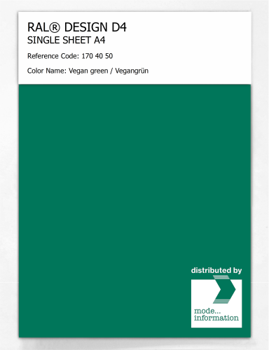 Artikelbild des Artikels “RAL® DESIGN D4 SINGLE SHEET A4 170 40 50 Vegan green / Vegangrün “