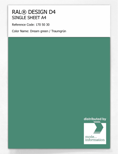 Artikelbild des Artikels “RAL® DESIGN D4 SINGLE SHEET A4 170 50 30 Dream green / Traumgrün “