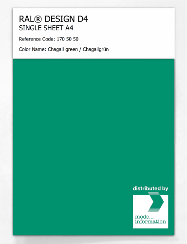 Product image of the product “RAL® DESIGN D4 SINGLE SHEET A4 170 50 50 Chagall green / Chagallgrün ”
