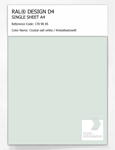 Artikelbild des Artikels “RAL® DESIGN D4 SINGLE SHEET A4 170 90 05 Crystal salt white / Kristallsalzweiß “