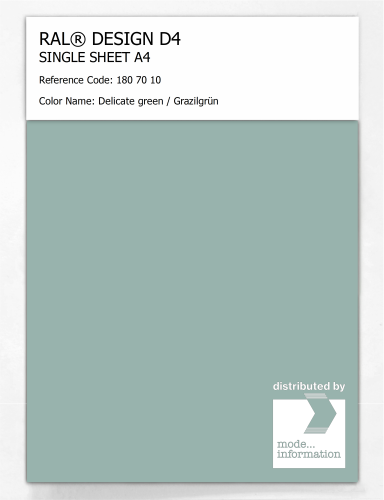 Artikelbild des Artikels “RAL® DESIGN D4 SINGLE SHEET A4 180 70 10 Delicate green / Grazilgrün “