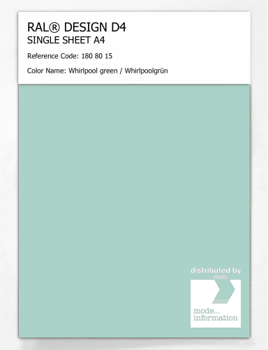 Product image of the product “RAL® DESIGN D4 SINGLE SHEET A4 180 80 15 Whirlpool green / Whirlpoolgrün ”