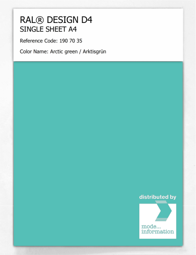 Artikelbild des Artikels “RAL® DESIGN D4 SINGLE SHEET A4 190 70 35 Arctic green / Arktisgrün “